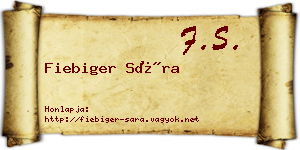 Fiebiger Sára névjegykártya